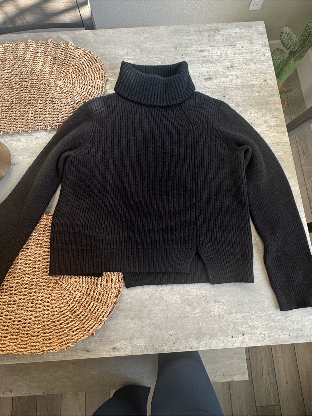 PROENZA SCHOULER - Wool Cashmere Rib Turtleneck - Black - Size M
